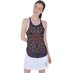 Fractal Abstract Background Pattern Racer Back Mesh Tank Top