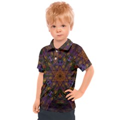 Fractal Abstract Background Pattern Kids  Polo Tee