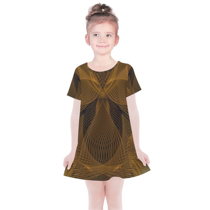 Fractal Design Background Pattern Kids  Simple Cotton Dress