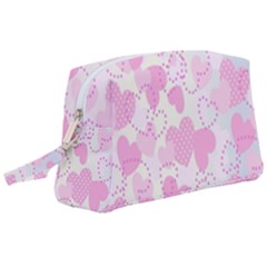 Valentine Background Hearts Bokeh Wristlet Pouch Bag (large) by Nexatart