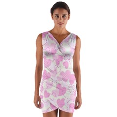 Valentine Background Hearts Bokeh Wrap Front Bodycon Dress by Nexatart