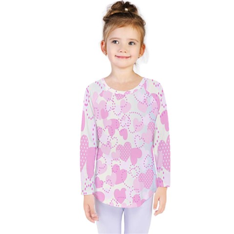 Valentine Background Hearts Bokeh Kids  Long Sleeve Tee by Nexatart