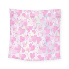 Valentine Background Hearts Bokeh Square Tapestry (small) by Nexatart