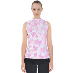 Valentine Background Hearts Bokeh Mock Neck Shell Top by Nexatart