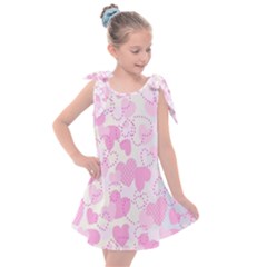 Valentine Background Hearts Bokeh Kids  Tie Up Tunic Dress by Nexatart