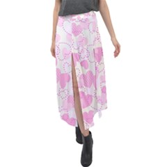 Valentine Background Hearts Bokeh Velour Split Maxi Skirt by Nexatart