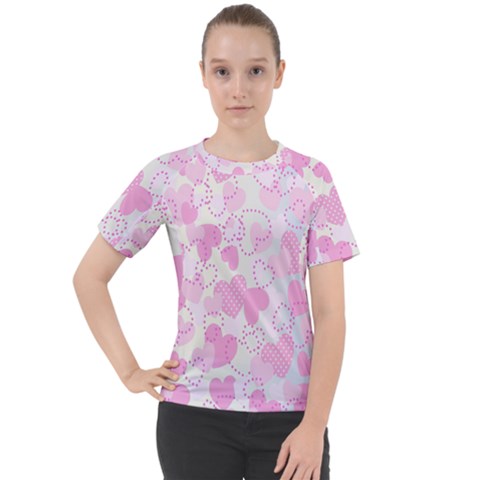 Valentine Background Hearts Bokeh Women s Sport Raglan Tee by Nexatart