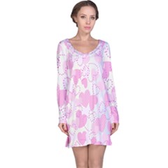 Valentine Background Hearts Bokeh Long Sleeve Nightdress by Nexatart