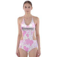 Valentine Background Hearts Bokeh Cut-out One Piece Swimsuit by Nexatart