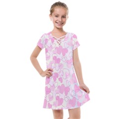 Valentine Background Hearts Bokeh Kids  Cross Web Dress by Nexatart