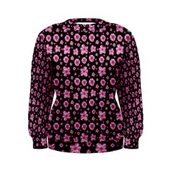 Pink And Black Floral Collage Print Women s Sweatshirt by dflcprintsclothing