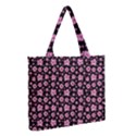 Pink And Black Floral Collage Print Medium Tote Bag View2