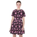 Pink And Black Floral Collage Print Sailor Dress View1