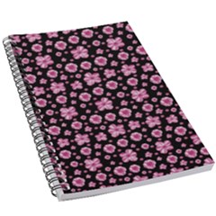 Pink And Black Floral Collage Print 5 5  X 8 5  Notebook by dflcprintsclothing