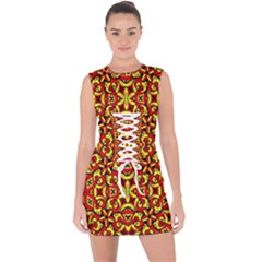 Rby-c-5-2 Lace Up Front Bodycon Dress