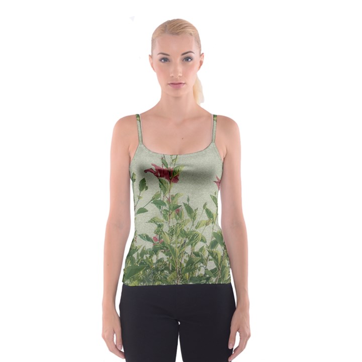 Botanical Vintage Style Motif Artwork 2 Spaghetti Strap Top