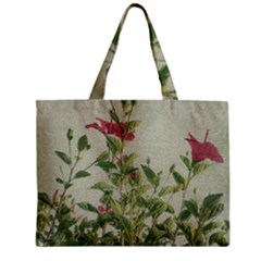 Botanical Vintage Style Motif Artwork 2 Zipper Mini Tote Bag