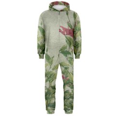 Botanical Vintage Style Motif Artwork 2 Hooded Jumpsuit (men) 