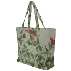 Botanical Vintage Style Motif Artwork 2 Zip Up Canvas Bag by dflcprintsclothing