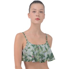 Botanical Vintage Style Motif Artwork 2 Frill Bikini Top by dflcprintsclothing