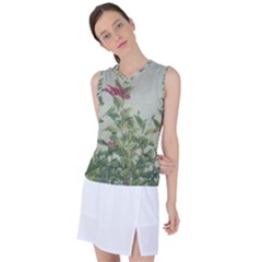 Botanical Vintage Style Motif Artwork 2 Women s Sleeveless Sports Top