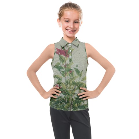 Botanical Vintage Style Motif Artwork 2 Kids  Sleeveless Polo Tee by dflcprintsclothing