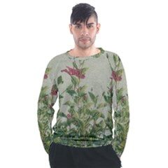 Botanical Vintage Style Motif Artwork 2 Men s Long Sleeve Raglan Tee