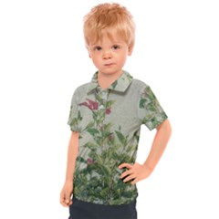 Botanical Vintage Style Motif Artwork 2 Kids  Polo Tee