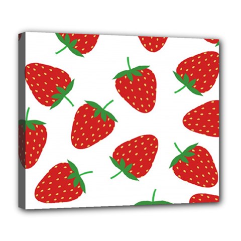 Seamless Pattern Fresh Strawberry Deluxe Canvas 24  X 20  (stretched) by Wegoenart