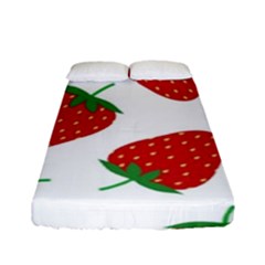 Seamless Pattern Fresh Strawberry Fitted Sheet (full/ Double Size) by Wegoenart