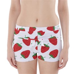 Seamless Pattern Fresh Strawberry Boyleg Bikini Wrap Bottoms