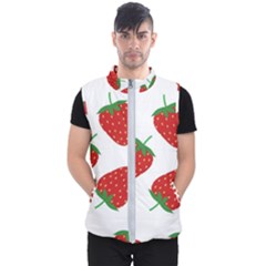 Seamless Pattern Fresh Strawberry Men s Puffer Vest by Wegoenart