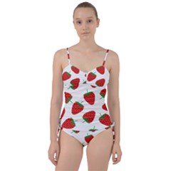 Seamless Pattern Fresh Strawberry Sweetheart Tankini Set by Wegoenart