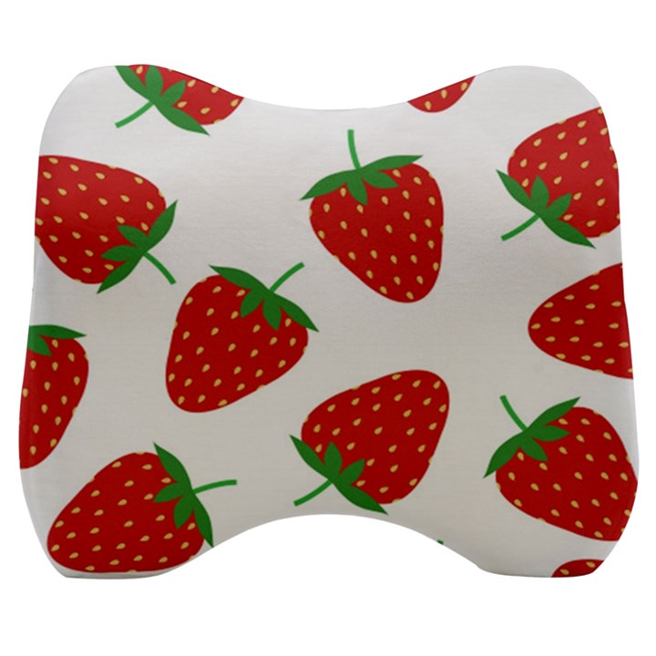 Seamless Pattern Fresh Strawberry Velour Head Support Cushion