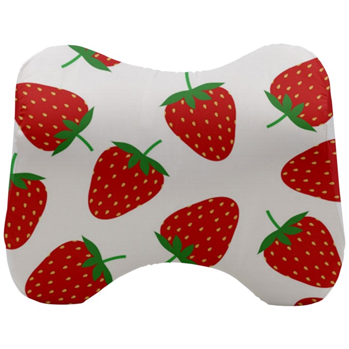 Seamless Pattern Fresh Strawberry Head Support Cushion