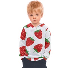 Seamless Pattern Fresh Strawberry Kids  Overhead Hoodie