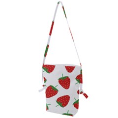 Seamless Pattern Fresh Strawberry Folding Shoulder Bag by Wegoenart