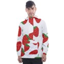 Seamless Pattern Fresh Strawberry Men s Front Pocket Pullover Windbreaker View1