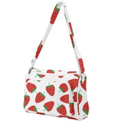 Seamless Pattern Fresh Strawberry Front Pocket Crossbody Bag