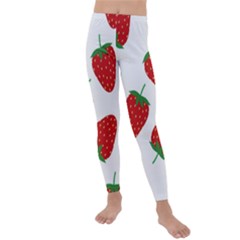 Seamless Pattern Fresh Strawberry Kids  Lightweight Velour Leggings by Wegoenart