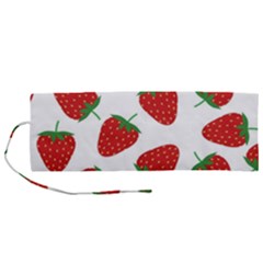 Seamless Pattern Fresh Strawberry Roll Up Canvas Pencil Holder (m) by Wegoenart