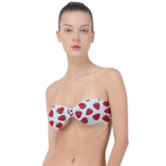 Seamless Pattern Fresh Strawberry Classic Bandeau Bikini Top  by Wegoenart