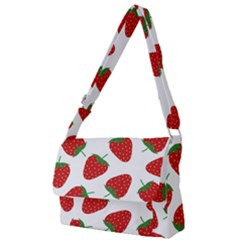 Seamless Pattern Fresh Strawberry Full Print Messenger Bag (l)