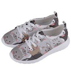 Cute Cats Seamless Pattern Women s Lightweight Sports Shoes by Wegoenart