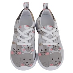 Cute Cats Seamless Pattern Running Shoes by Wegoenart