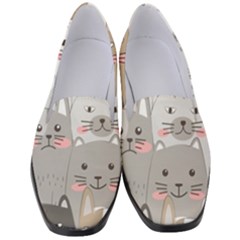 Cute Cats Seamless Pattern Women s Classic Loafer Heels by Wegoenart