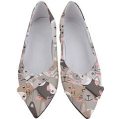 Cute Cats Seamless Pattern Women s Bow Heels