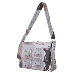 Cute Cats Seamless Pattern Full Print Messenger Bag (m)