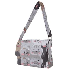 Cute Cats Seamless Pattern Full Print Messenger Bag (l)