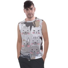 Cute Cats Seamless Pattern Men s Regular Tank Top